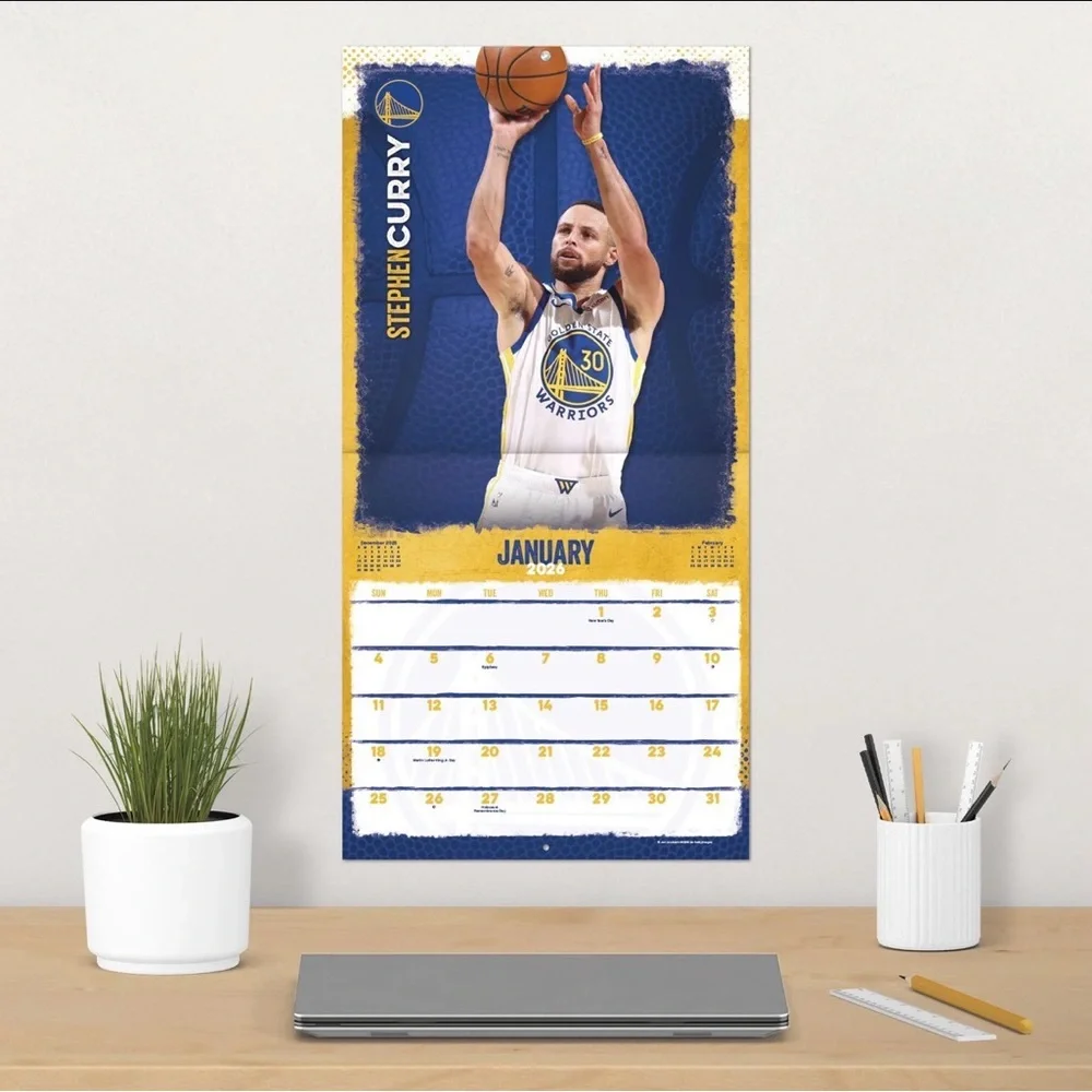 Golden State Warriors 2026 Blue and Yellow Calendar